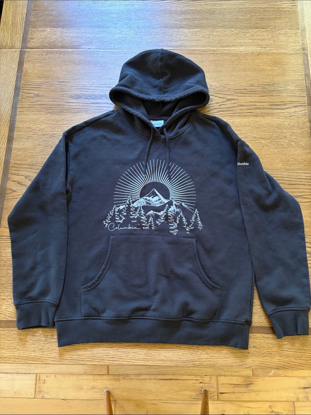 Columbia Black Hoodie with Mountain Graphic